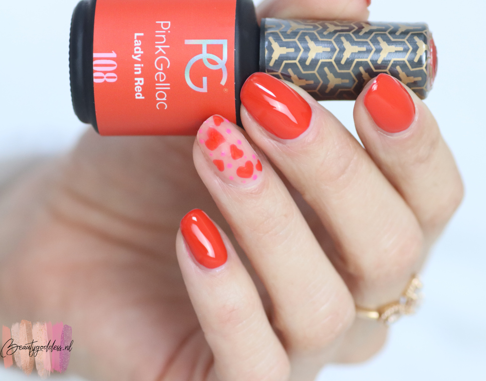 Pink Gellac Lady in red