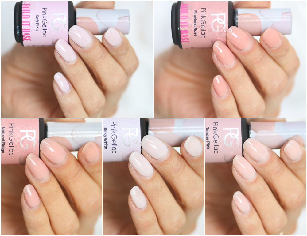Pink Gellac Build it Base (BIB) swatches